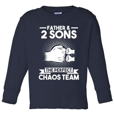 Father & 2 Sons The perfect chaos team Father Toddler Long Sleeve Shirt