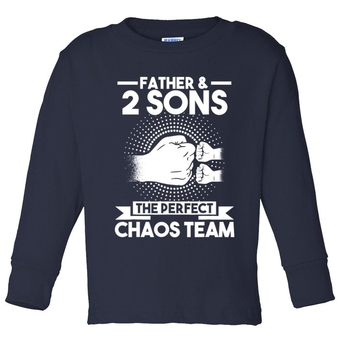 Father & 2 Sons The perfect chaos team Father Toddler Long Sleeve Shirt