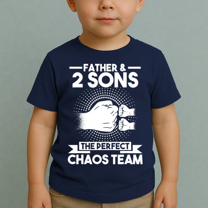 Father & 2 Sons The perfect chaos team Father Toddler T-Shirt