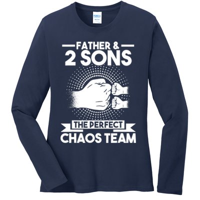 Father & 2 Sons The perfect chaos team Father Ladies Long Sleeve Shirt