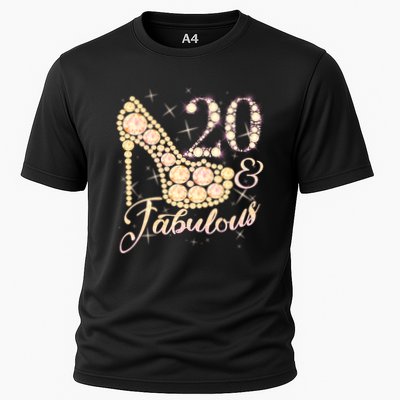 Fabulous & 20 Sparkly Heel 20th Birthday Performance Shirt