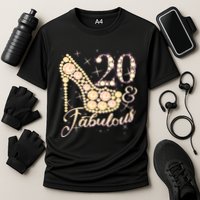 Fabulous & 20 Sparkly Heel 20th Birthday Cooling Performance Crew T-Shirt