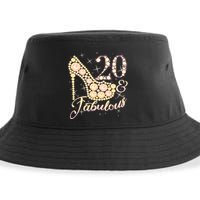 Fabulous & 20 Sparkly Heel 20th Birthday Sustainable Bucket Hat