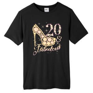 Fabulous & 20 Sparkly Heel 20th Birthday Tall Fusion ChromaSoft Performance T-Shirt