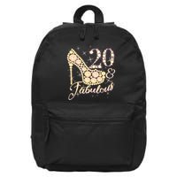 Fabulous & 20 Sparkly Heel 20th Birthday 16 in Basic Backpack