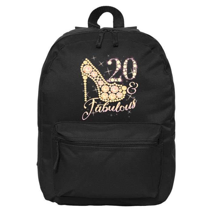 Fabulous & 20 Sparkly Heel 20th Birthday 16 in Basic Backpack