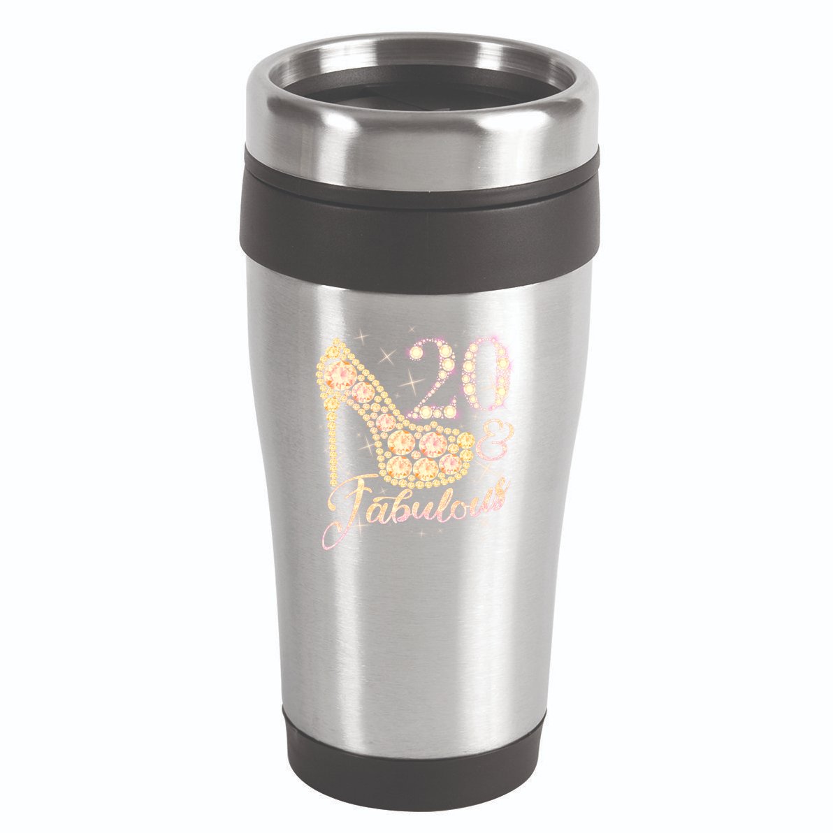 Fabulous & 20 Sparkly Heel 20th Birthday 16oz Travel Tumbler