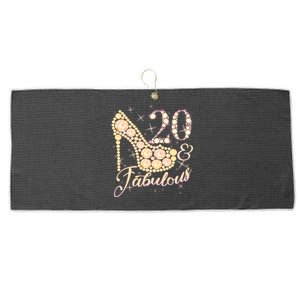 Fabulous & 20 Sparkly Heel 20th Birthday Large Microfiber Waffle Golf Towel