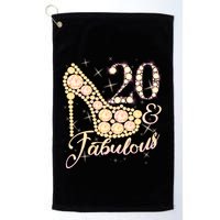 Fabulous & 20 Sparkly Heel 20th Birthday Golf Towel