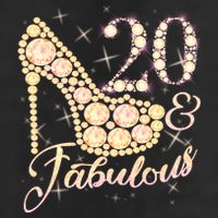 Fabulous & 20 Sparkly Heel 20th Birthday Golf Towel