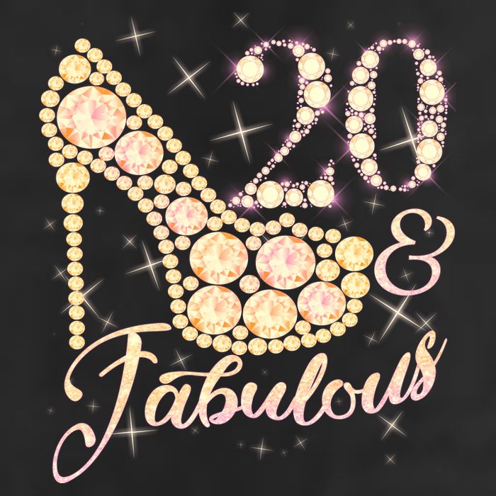 Fabulous & 20 Sparkly Heel 20th Birthday Golf Towel