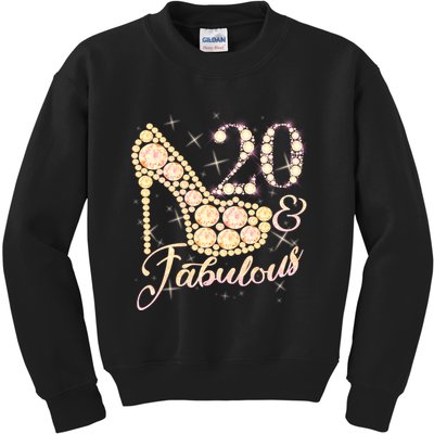 Fabulous & 20 Sparkly Heel 20th Birthday Kids Sweatshirt