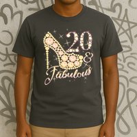 Fabulous & 20 Sparkly Heel 20th Birthday T-Shirt