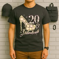 Fabulous & 20 Sparkly Heel 20th Birthday T-Shirt