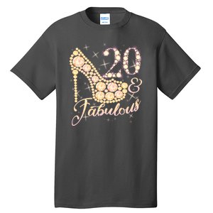 Fabulous & 20 Sparkly Heel 20th Birthday Tall T-Shirt