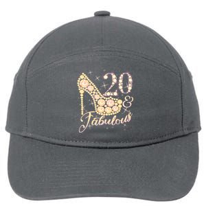 Fabulous & 20 Sparkly Heel 20th Birthday 7-Panel Snapback Hat