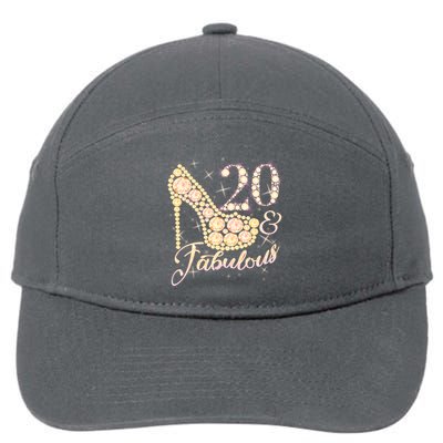 Fabulous & 20 Sparkly Heel 20th Birthday 7-Panel Snapback Hat