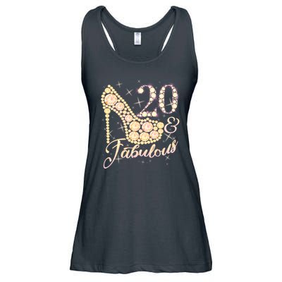 Fabulous & 20 Sparkly Heel 20th Birthday Ladies Essential Flowy Tank