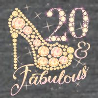 Fabulous & 20 Sparkly Heel 20th Birthday Flatbill Hat