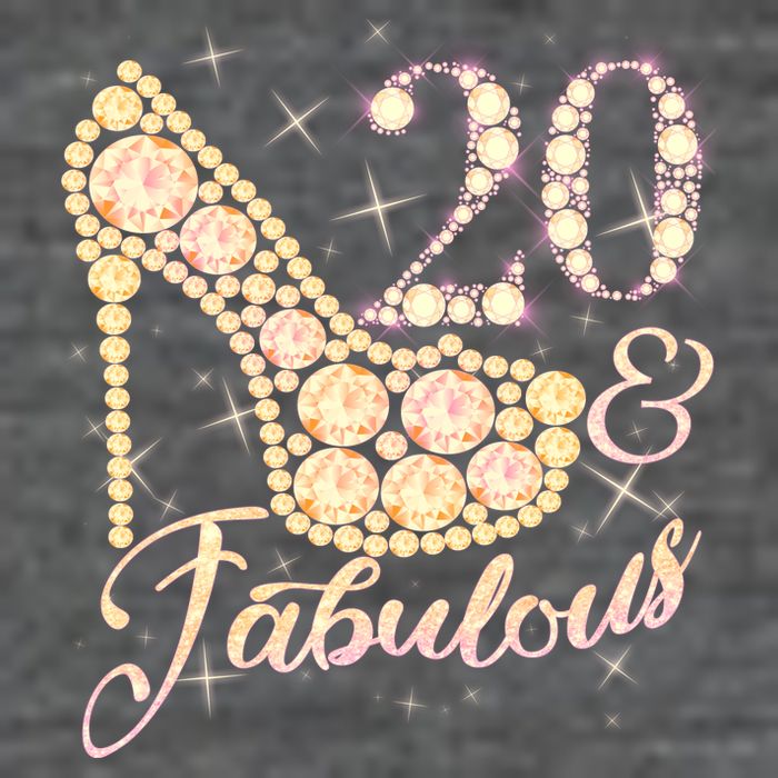 Fabulous & 20 Sparkly Heel 20th Birthday Flatbill Hat