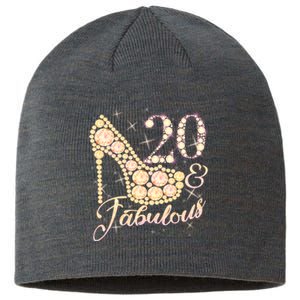 Fabulous & 20 Sparkly Heel 20th Birthday Sustainable Beanie