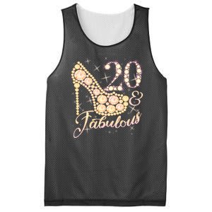 Fabulous & 20 Sparkly Heel 20th Birthday Mesh Reversible Basketball Jersey Tank