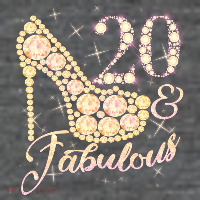 Fabulous & 20 Sparkly Heel 20th Birthday Poster