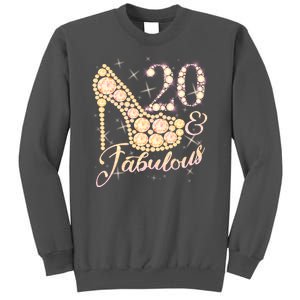 Fabulous & 20 Sparkly Heel 20th Birthday Tall Sweatshirt