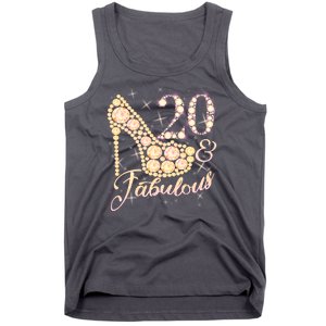 Fabulous & 20 Sparkly Heel 20th Birthday Tank Top