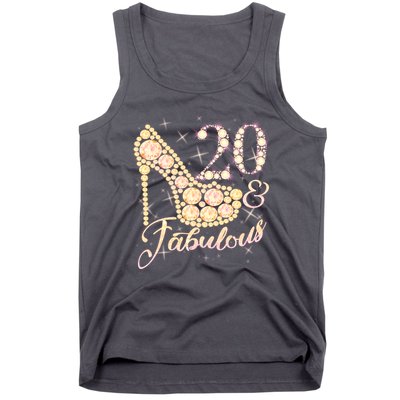 Fabulous & 20 Sparkly Heel 20th Birthday Tank Top