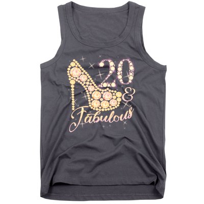 Fabulous & 20 Sparkly Heel 20th Birthday Tank Top