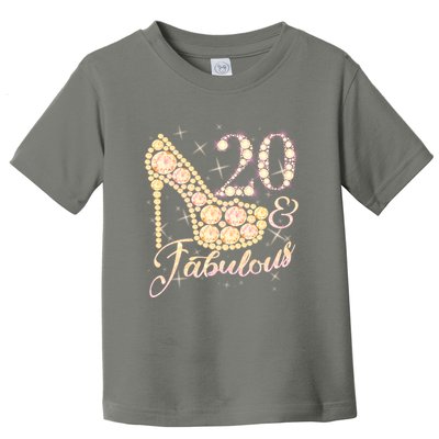 Fabulous & 20 Sparkly Heel 20th Birthday Toddler T-Shirt