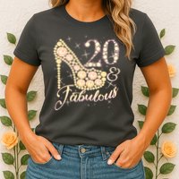 Fabulous & 20 Sparkly Heel 20th Birthday Womens T-Shirt
