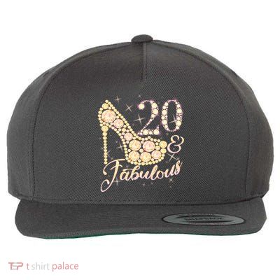 Fabulous & 20 Sparkly Heel 20th Birthday Wool Snapback Cap
