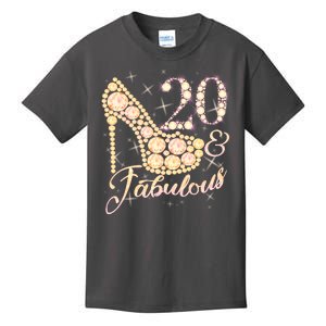 Fabulous & 20 Sparkly Heel 20th Birthday Kids T-Shirt