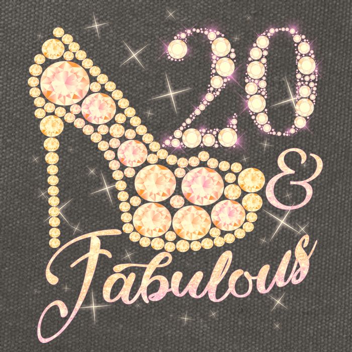 Fabulous & 20 Sparkly Heel 20th Birthday Cotton Canvas Backpack