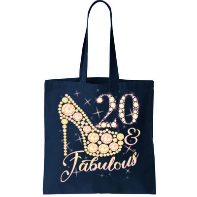 Fabulous & 20 Sparkly Heel 20th Birthday Tote Bag