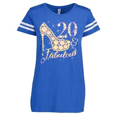 Fabulous & 20 Sparkly Heel 20th Birthday Enza Ladies Jersey Football T-Shirt