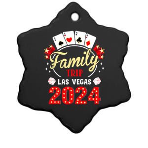 Funny 2024 Vegas Family Trip Vacation Party Las Vegas Squad Ceramic Star Ornament