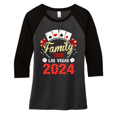 Funny 2024 Vegas Family Trip Vacation Party Las Vegas Squad Women's Tri-Blend 3/4-Sleeve Raglan Shirt