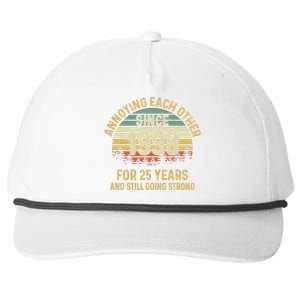 Funny 25th Wedding Anniversary Annoying Each Other Since 1998 Snapback Five-Panel Rope Hat