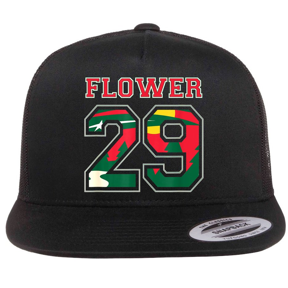 FLOWER 29 Wild Goalie Fleury Minnesota Pro Ice Hockey Design Flat Bill Trucker Hat