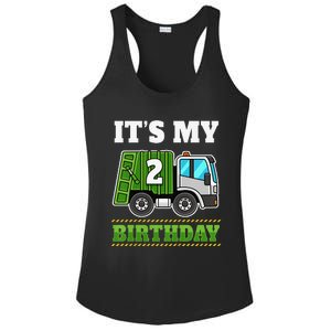 Funny 2 Years Old Garbage Truck 2nd Birthday Party Ladies PosiCharge Competitor Racerback Tank