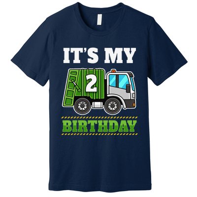 Funny 2 Years Old Garbage Truck 2nd Birthday Party Premium T-Shirt