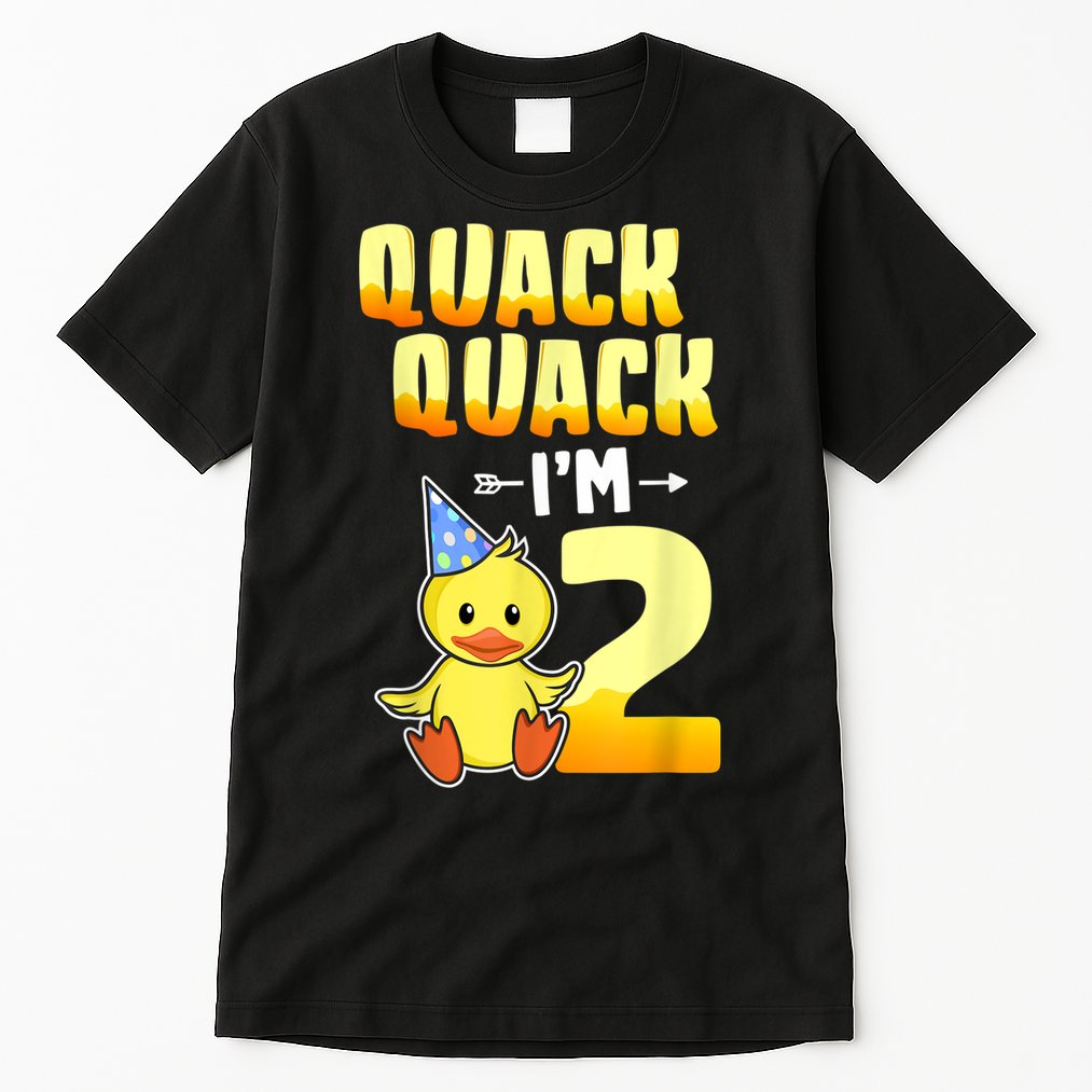 Funny 2 Year Old Girl Boy Duck 2nd Second Birthday Party Gift 1 Tall T-Shirt