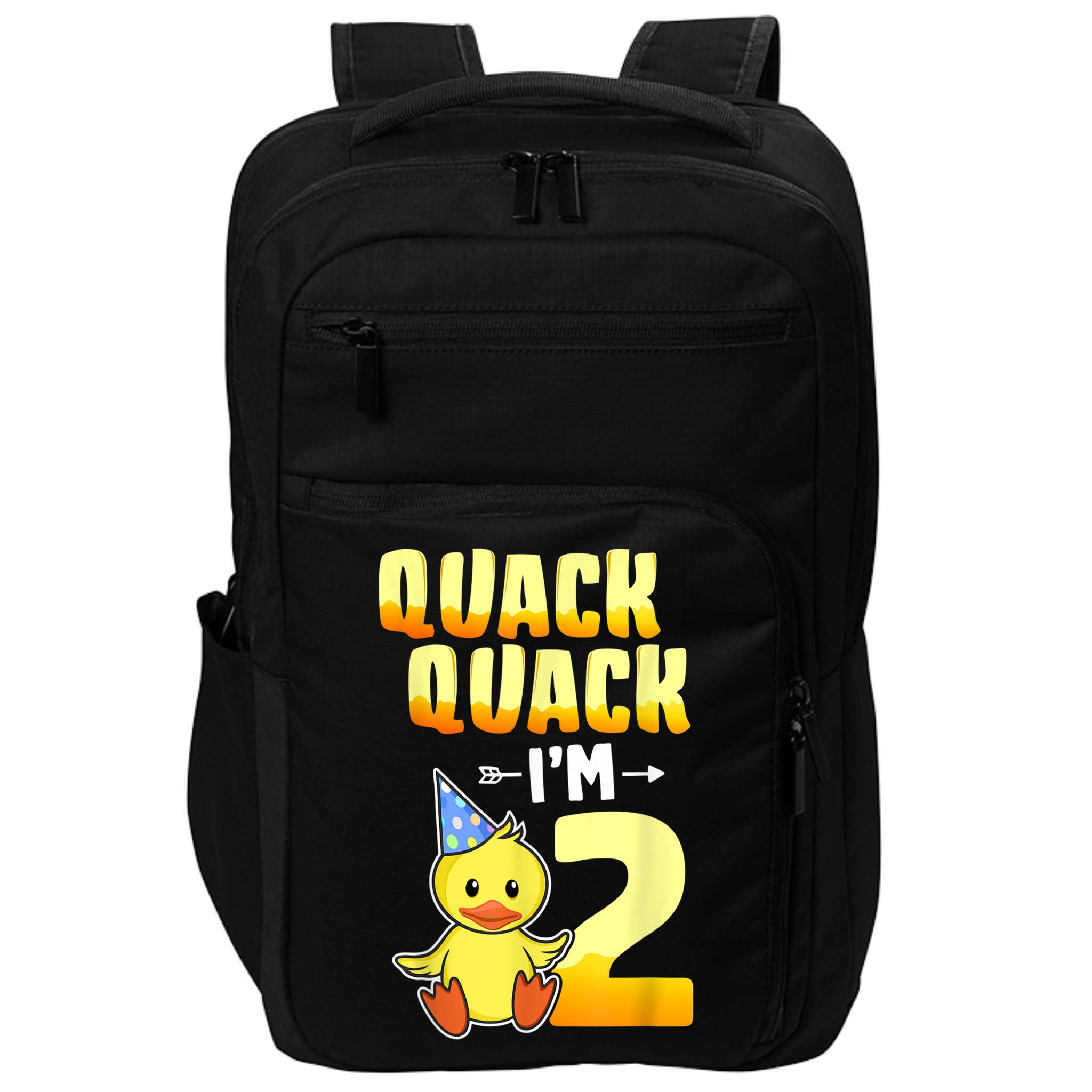 Funny 2 Year Old Girl Boy Duck 2nd Second Birthday Party Gift 1 Impact Tech Backpack