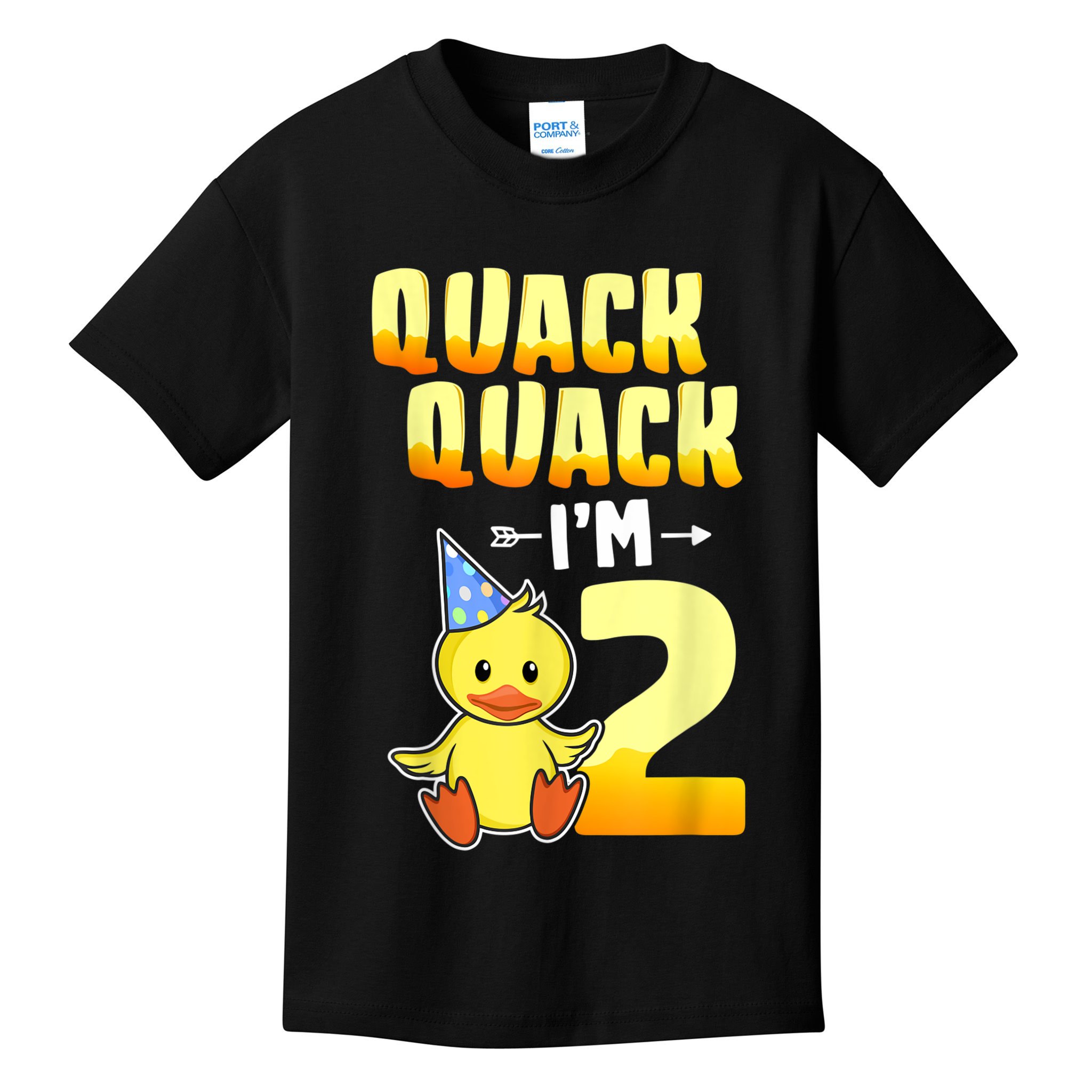 Funny 2 Year Old Girl Boy Duck 2nd Second Birthday Party Gift 1 Kids T-Shirt