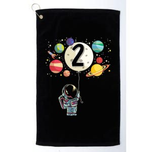 Funny 2 Years Old Birthday Boy Gift Astronaut 2nd Birthday Gift 1 Platinum Collection Golf Towel