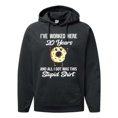 Funny 20 Year Work Anniversary Appreciation Saying Joke 20th Performance Fleece Hoodie