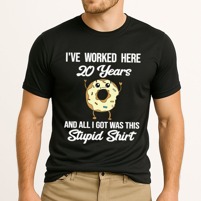Funny 20 Year Work Anniversary Appreciation Saying Joke 20th Cooling Performance Crew T-Shirt